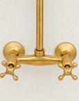 Whitney Exposed Pipe Wall Mount Shower with Rainfall Shower Head – Unlacquered Brass