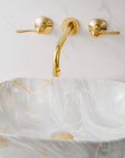 Powder Room Wall Mounted Faucet - Unlacquered Brass