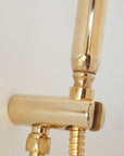 UNLACQUERED SOLID BRASS SHOWER SYSTEM - RAINFALL AND HANDHELD SHOWER SET