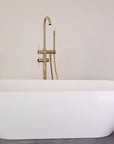 Brass Freestanding Tube Filler with Hand Shower