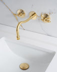 Unlacquered Brass Curved Wall Mount faucet