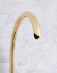 Snake Style Widespread 3 Holes Solid Unlacquered Brass Faucet