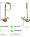 Unlacquered Brass Bar Faucet, Single Hole Vanity Faucet