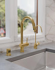 Unlacquered Brass Pull Down Kitchen Faucet