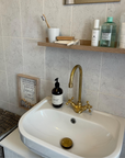 Unlacquered Brass Bar Faucet, Single Hole Vanity Faucet
