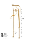 The Classic English Style Telephone Tube Filler, Brass Freestanding Filler