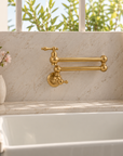 Ralph Brass Wall Mount Pot Filler -Unlacquered Brass
