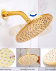 Unlacquered Brass Shower with Rainfall Shower Head – Hot & Cold Valve