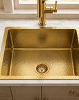 Unlacquered Brass Hammered Sink - Farmhouse kitchen Sink