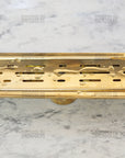 Unlacquered Brass Linear Floor Drain, Solid Brass Rectangular Shower Drain