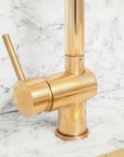 Unlacquered Solid Brass Pull Down Kitchen Faucet
