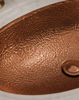 Hammered Copper Oval Bathroom Sink