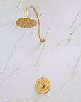 Brass Wall Mount 8 Inch Rainfall Round Shower Faucet with Rough-in Valve and Trim Kit (1.8GPM)