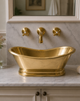 Unlacquered Brass Vessel Sink - Bathtub Style