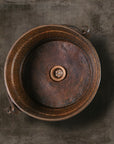 Bucket Style Aged Copper Vessel Sink