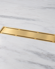 Unlacquered Brass Linear Shower Drain