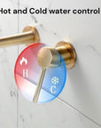 Unlacquered Brass Wall Mount Faucet, Single Handle Hot & Cold Sink Tap