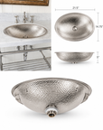 Hammered Nickel Oval Bathroom Sink