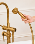 Sterling Freestanding Tub Filler With Hand Shower