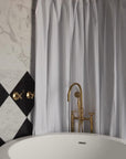 Unlacquered Brass Floor Mounted Bath Tube Filler