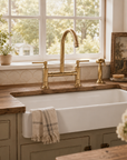 Masson Bridge Kitchen Faucet - Unlacquered Brass