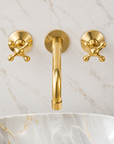 Powder Room Wall Mounted Faucet - Unlacquered Brass