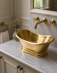 Unlacquered Brass Vessel Sink - Bathtub Style