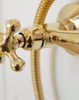 Handcrafted Unlacquered Brass Shower System, Rainfall Headshower