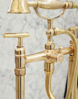 The Classic English Style Telephone Tube Filler, Brass Freestanding Filler