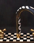 Unlacquered Brass Bathroom 3 Holes Faucet, Resin Vanity Faucet