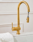 Brewster Pull Down Faucet - Unlacquered Brass