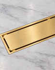 Unlacquered Brass Linear Shower Drain