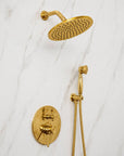 Berkeley Unlacquered Brass Shower System with Pressure Balanced Valve