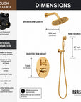 Berkeley Unlacquered Brass Shower System with Pressure Balanced Valve