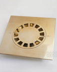 Unlacquered Brass Shower Floor Drain, Solid Brass Square Floor Drain