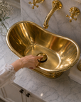 Unlacquered Brass Vessel Sink - Bathtub Style