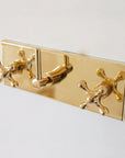 UNLACQUERED SOLID BRASS SHOWER SYSTEM - RAINFALL AND HANDHELD SHOWER SET
