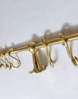 Unlacquered Brass Wall Mount Pot Rail Bar With Hooks