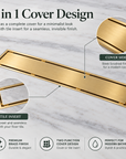 Unlacquered Brass Linear Shower Drain