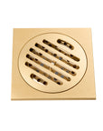 Brass Shower Floor Drain with Removable Strainer Cover