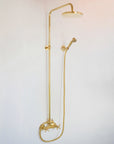 Unlacquered Brass Exposed Shower - High Pressure System Shower