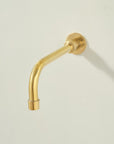 Wall-mount brass tub filler spout, 8 inch, without diverter or valve