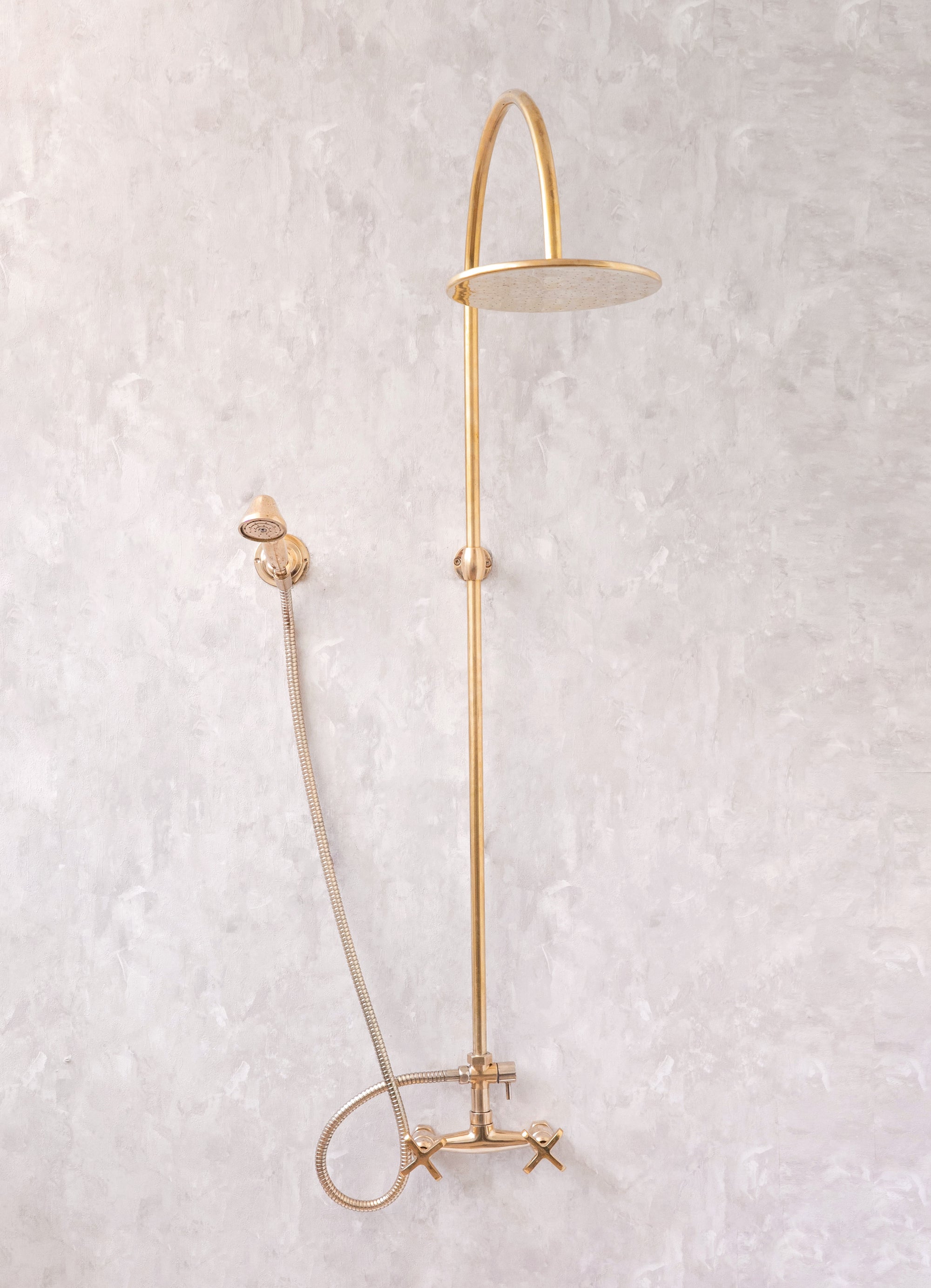 Unlacquered Brass Exposed Shower System
