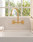 Huntley Wall Mounted Faucet - Unlacquered Brass