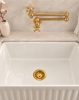 Ralph Brass Wall Mount Pot Filler -Unlacquered Brass