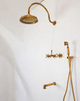 Brasslik Santorini shower in unlacquered brass