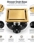 Square Shower Drain with Removable Cover
