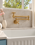 Ralph Brass Wall Mount Pot Filler -Unlacquered Brass