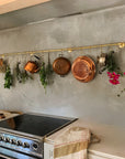 Unlacquered Brass Wall Mount Pot Rail Bar With Hooks