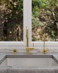 Unlacquered Brass Pull Down Kitchen Faucet